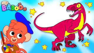 How To Draw a VELOCIRAPTOR  Drawing a Dinosaur  Club Baboo Draw Dinosaurs [upl. by Dewhurst]