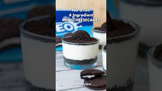 4 Ingredient Mini OREO CHEESECAKES 💙  No Bake Desserts [upl. by Eolhc92]