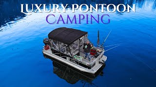 Luxury Pontoon Boat Camping Winter Camping [upl. by Edlitam328]