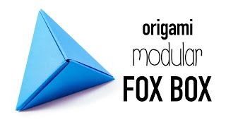 Modular Origami Fox Box Tutorial  DIY  Paper Kawaii [upl. by Gnouhc]