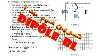 Exercice de dipôle RL 2bac ⛔ تمرين مهم للغاية ⛔ [upl. by Candra375]