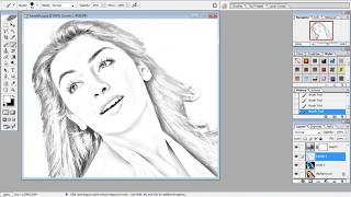 How to make pencil drawing in Photoshop Cs3  Its easy to sketch [upl. by Heidt]