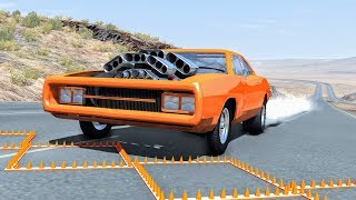 Massive Spike Strip Pileup Crashes 18 – BeamNG Drive  CrashBoomPunk [upl. by Ahsinam850]