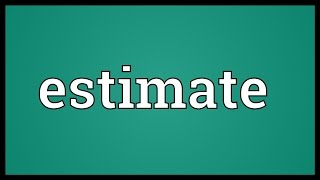 Estimate Meaning [upl. by Karl199]