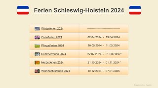 Ferien Schleswig Holstein 2024 [upl. by Deana]