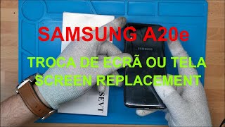 Como trocar tela ou ecrã Samsung Galaxy A20e SMA202 Samsung A20e screen replacement teardown [upl. by Giacobo12]