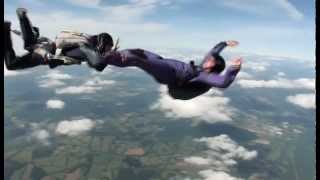 Skydiving AFF 1 gone bad student loses both instructors flips upside down and spins out of control [upl. by Ltihcox]