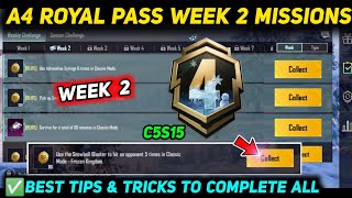 A4 WEEK 2 MISSION 🔥 PUBG WEEK 2 MISSION EXPLAINED 🔥 A4 ROYAL PASS WEEK 2 MISSION 🔥 C5S15 RP MISSIONS [upl. by Consolata]