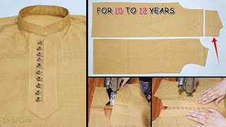 Boy Kurta Kameez Cutting And Stitching  For 10 To 12 Years Boy [upl. by Terchie40]