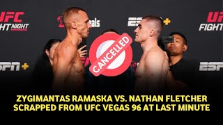 UFC Vegas 96 Zygimantas Ramaska ​​vs Nathan Fletcher fight canceled at last minute what happened [upl. by Sparhawk241]