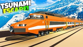 Escaping a HUGE TSUNAMI With a JET TRAIN in Stormworks Stormworks Gameplay Tsunami Survival [upl. by Nirual735]