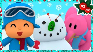 🥶️ POCOYO amp NINA  Playing With The Snow At Christmas 92 min ANIMATED CARTOON for Children [upl. by Arahsal761]