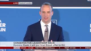 Dominic Raab Leadership Launch 10 06 19 [upl. by Innavoig]