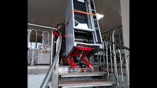 Efficiently Moving a Vending Machine up and down Curved Stairs Using Domino Stabilized [upl. by Sisi]