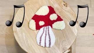 Tufting a Mushroom Rug ASMR BEAT [upl. by Aneloaup]