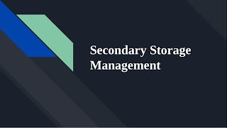 Secondary Storage Management and Disk Related Commands [upl. by Arenahs89]