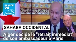 Sahara occidental  Alger décide le quotretrait immédiatquot de son ambassadeur à Paris • FRANCE 24 [upl. by Cahilly927]