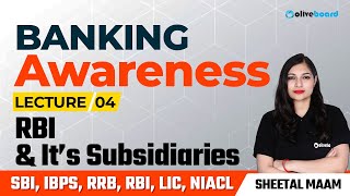 Banking Awareness Complete Course For All Bank Exams  Class  4  RBI and its Subsidiaries [upl. by Eiwoh]