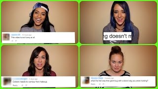 Reading Mean Tweets MakeItHappy ft Jenna Marbles Colleen Ballinger Lilly Singh amp Mamrie Hart [upl. by Akenahs]