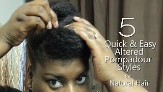 Natural Hair Tutorial 5 Quick amp Easy Altered Pompadour Styles ♥ MzNaturalLife [upl. by Flanigan14]