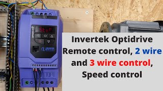 Invertek Optidrive E2E3 remote control 2 wire and 3 wire control speed control  English [upl. by Olsewski]