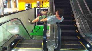 Escalator Spin Failhilarious u will laugh in the first 5 sec [upl. by Possing]