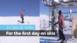 How to Ski  10 Beginner Skills for the First Day Skiing [upl. by Annamaria861]