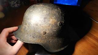 Stahlhelm M42 combat helmet after cleaning [upl. by Lledyl203]