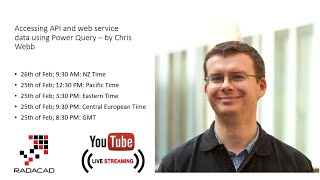 Accessing API and web service data using Power Query  by Chris Webb [upl. by Hudgens]