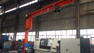 Free Standing Jib Crane with Electric Wire Rope Hoist 360 Degree of Rotation Slewing Jib Crane [upl. by Acinorev]