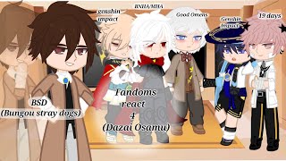 Fandoms react to Dazai  part 4 Bungou stray dogsBSD  gacha club  read desc [upl. by Nosnarb]