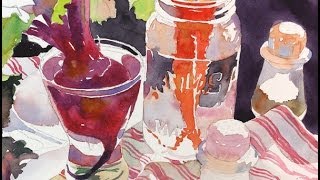 Watercolor Class Demonstration with Susan Avis Murphy Still Life with Beets and Carrots Part 2 [upl. by Chenay]