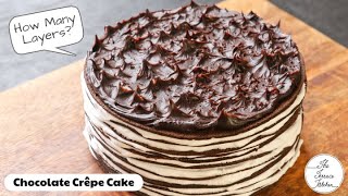 Eggless Chocolate Crêpe Cake Recipe  No Oven Chocolate Cake Recipe  The Terrace Kitchen [upl. by Tahp]