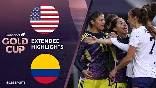 USA vs Colombia Extended Highlights  CONCACAF W Gold Cup I CBS Sports Attacking Third [upl. by Olds]