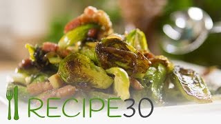 CARAMELISED BRUSSELS SPROUTS WITH PANCETTA [upl. by Lahcym]