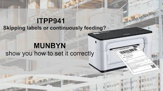 MUNBYN Skipping labels or continuously feeding ITPP941 Thermal Label Printer [upl. by Lula]