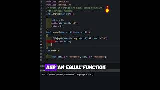 Check If Strings Are Equal Using Recursioncoding javascript python clanguage vscode arduino p [upl. by Erlewine]