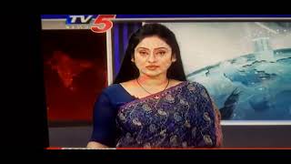 Hot Newsreader Kalyani in blue saree2 [upl. by Mllly]