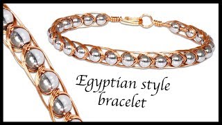 Intertwining Egyptian style wirework bracelet [upl. by Ppik675]