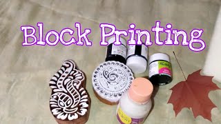 Easy Block Printing with acrylic colours fabric painting fashion [upl. by Auqinu790]