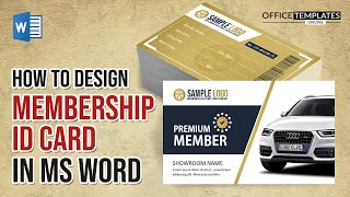 How to Design Premium Membership Card in MS Word  DIY Design Tutorial [upl. by Heiner949]