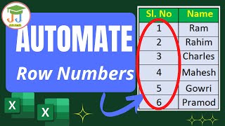 Automatic Serial Number in Excel  Automate row number in Excel  Excel  Excel Tutorial  MS Excel [upl. by Threlkeld465]