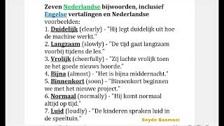 Zeven Nederlandse bijwoorden  English [upl. by Harriman]