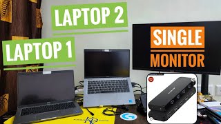 How I connected my 2 Laptops to ONE monitor with ONE Keyboard and Mouse  Lemorele HDMI KVM Switch [upl. by Trin]