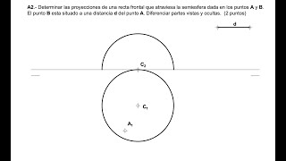 Ejercicio EVAU Madrid 2024 Extraordinaria A2 Sistema Diédrico Esfera Dibujo Técnico Bachillerato EVA [upl. by Haikezeh]