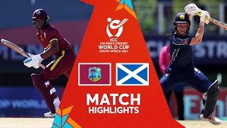 West Indies v Scotland Match Highlights  ICC U19 Men’s CWC 2024 [upl. by Reiche]