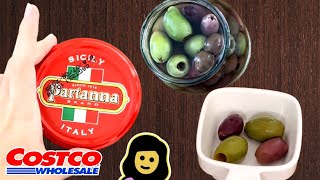 🇮🇹 Sicily Partanna Pitted Mediterranean Olive Mix  Costco Product Review [upl. by Rustie]