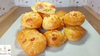 Gougères aux fromages et aux jambons  Recette de gougères facile [upl. by Yolanthe385]