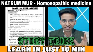 NATRUM MURIATICUM  STORY TRICK Learn in just 10 minEASIEST way to learn Homoeopathic medicine [upl. by Trefor]