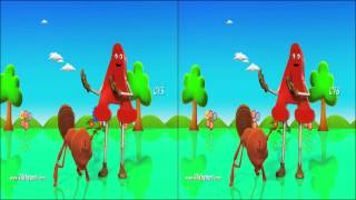 Stereoscopic 3D videos for 3D glasses  Letter A song [upl. by Eekram]